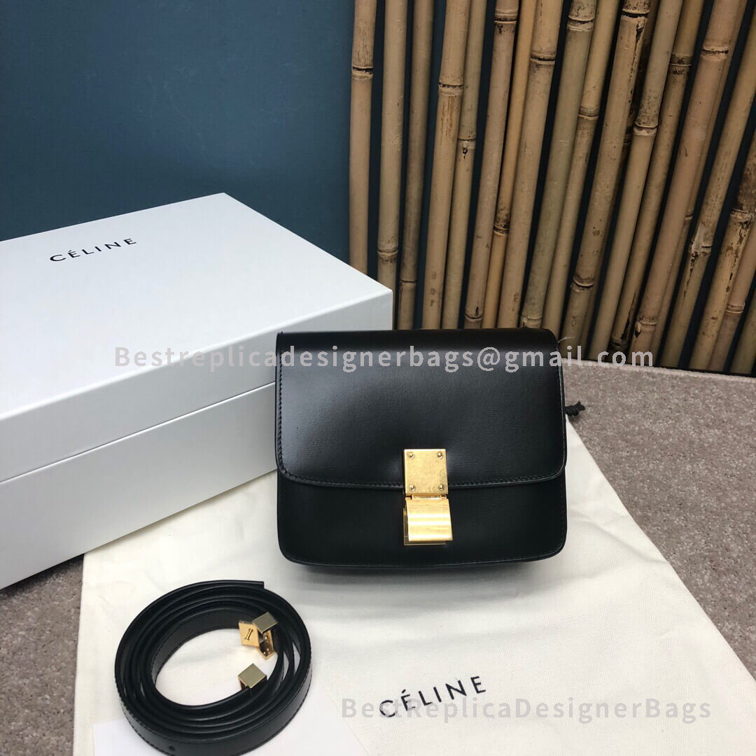 Celine Small Classic Box Bag Black Calfskin